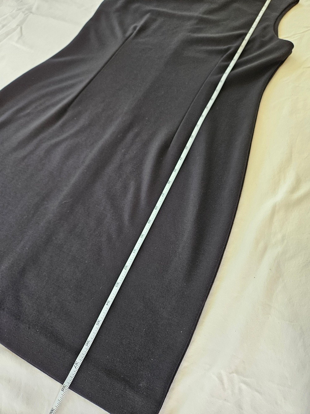 ALFRED SUNG LBD Black Dress Clean Silhouette, Size L, Stretch, Sleeveless Sheath - Picture 3 of 9